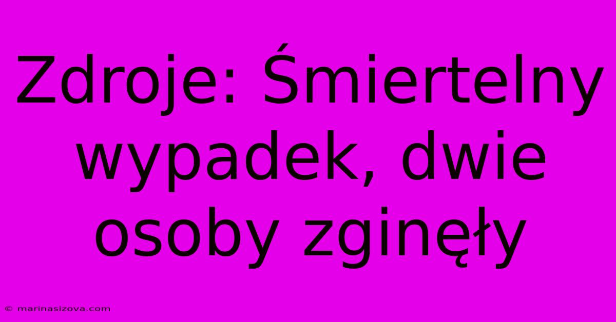 Zdroje: Śmiertelny Wypadek, Dwie Osoby Zginęły